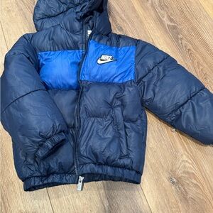 Nike Kids Navy and Royal Blue Puffer Jacket